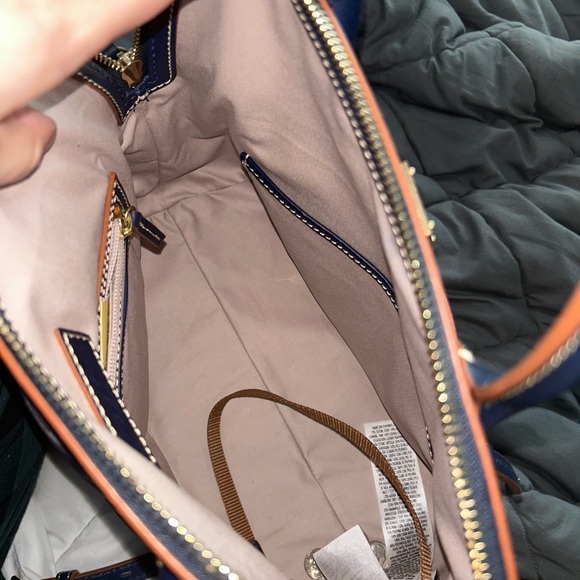 Dooney & Bourke Navy and Lavender Satchel - Picture 3 of 4